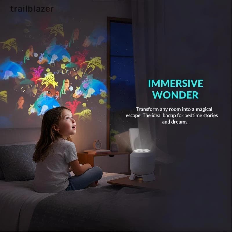 360 Graus De Rotação LED Oceano Projetor Luz Alimentado Por USB Lâmpada Ambiente Noturno Dinâmico Para Festa E Quarto