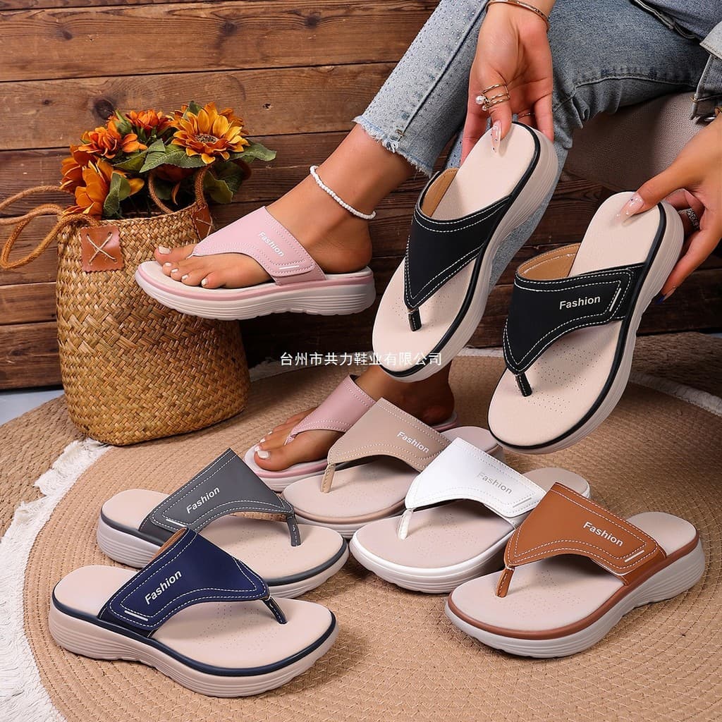 2026 novo estilo tamanho grande chinelos de sola grossa feminino verão 2026 flip-flops confortáveis esportes flip-flops