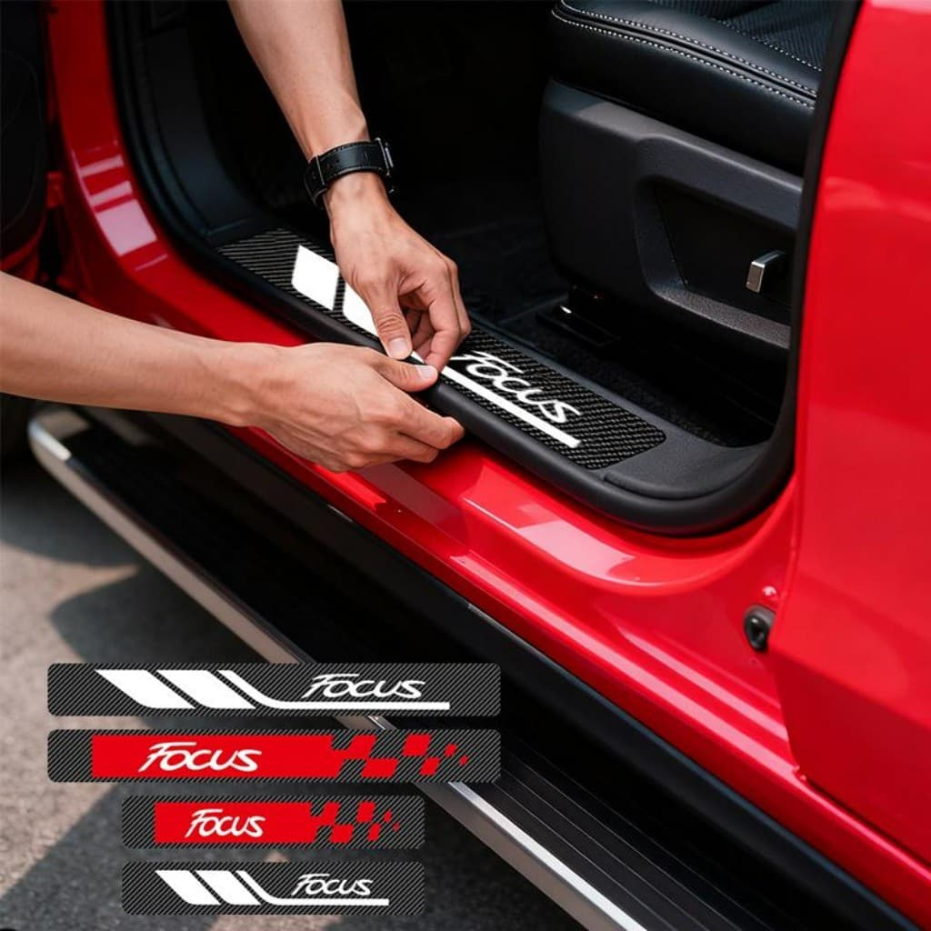 Kit 4 Peças Universal Adesivo De Soleira De Porta Automotiva Acessórios Para Carro For Ford Focus ST Line Titanium