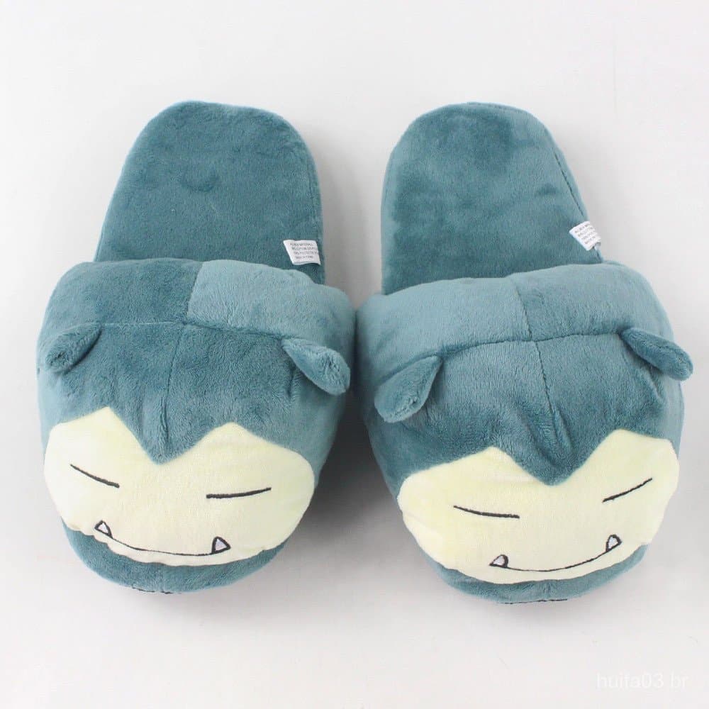 Chinelos de Pelúcia Snorlax de 28cm, Estilo Anime, para Cosplay, para Mulheres e Homens, para Uso Interno em Casa, Inv B