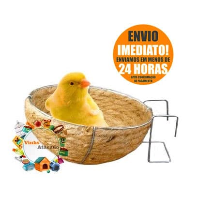 Kit 10 Ninho de Juta Para Cánario Belga 9,5 x 4,5 - ENVIO IMEDIATO 24 HRS APÓS A COMPRA