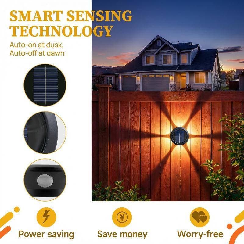3-6 Lâmpadas LED Luz De Parede Solar Ao Ar Livre À Prova Dwaterproof Água Para Jardim Cerca Caminho Sensor Movimento Ilu