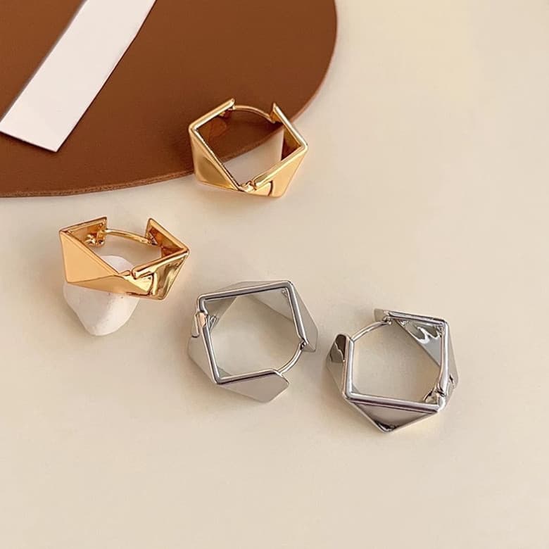 Brincos de Metal brilhantes exclusivos, acessórios de moda com Design de diamante Irregular