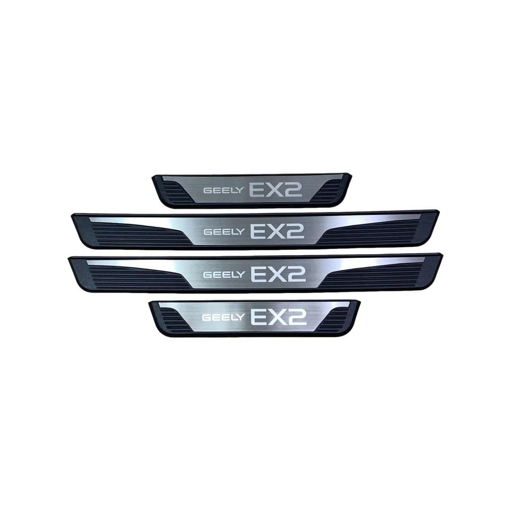 Aço Inoxidável Guarnição de Soleira Proteção de Porta de Carro para GEELY EX2 EV, Conjunto de 4 peças