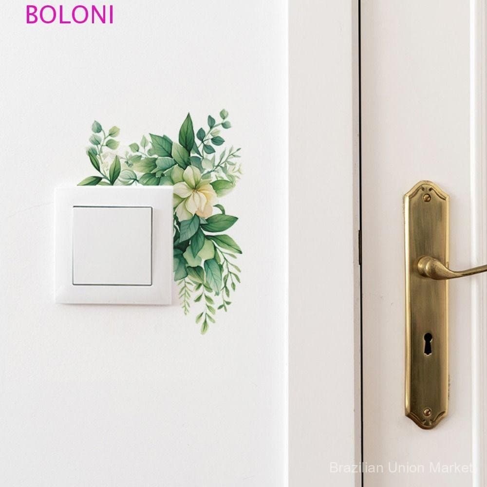 Adesivos decorativos de plantas verdes, designs florais autoadesivos para DIY, decalques removíveis