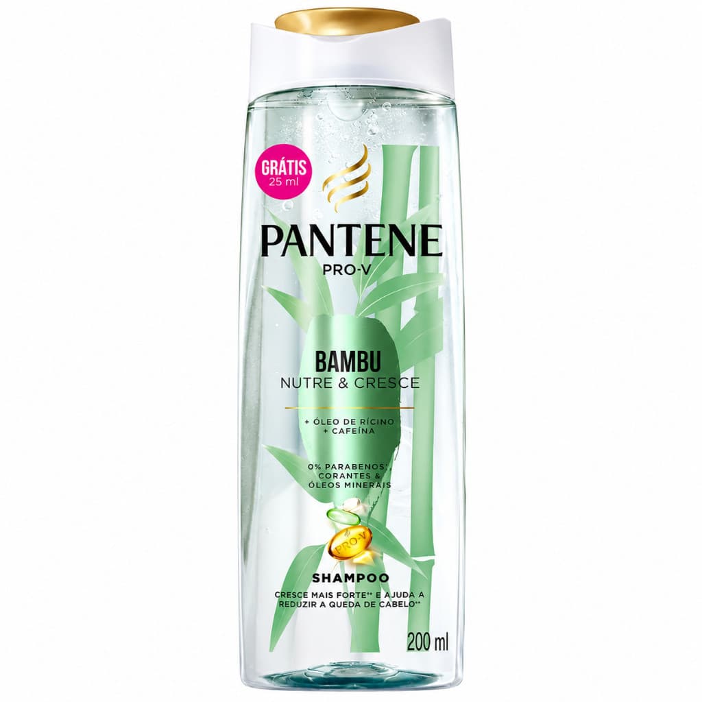 Shampoo Pantene Bambu 200ml - Fortalecimento, Hidratação, Brilho e Cuidado Diário dos Cabelos