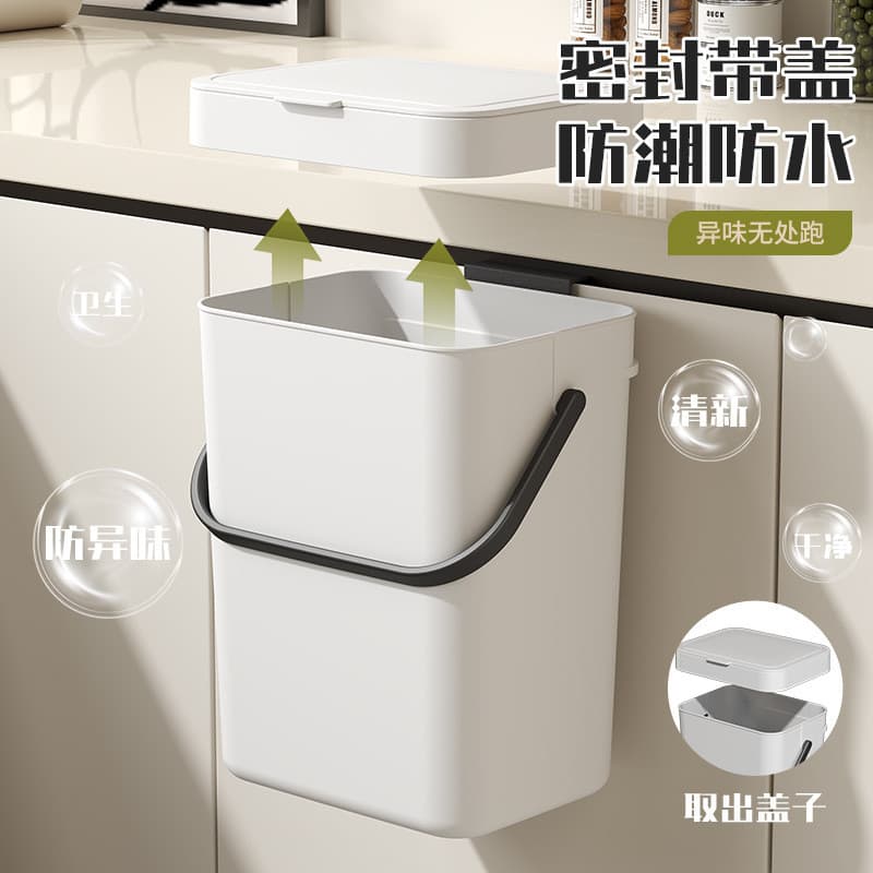 Lixeira de parede com tampa deslizante, produto de exportação japonês popular, mini lixeira de plástico, cesto de papel