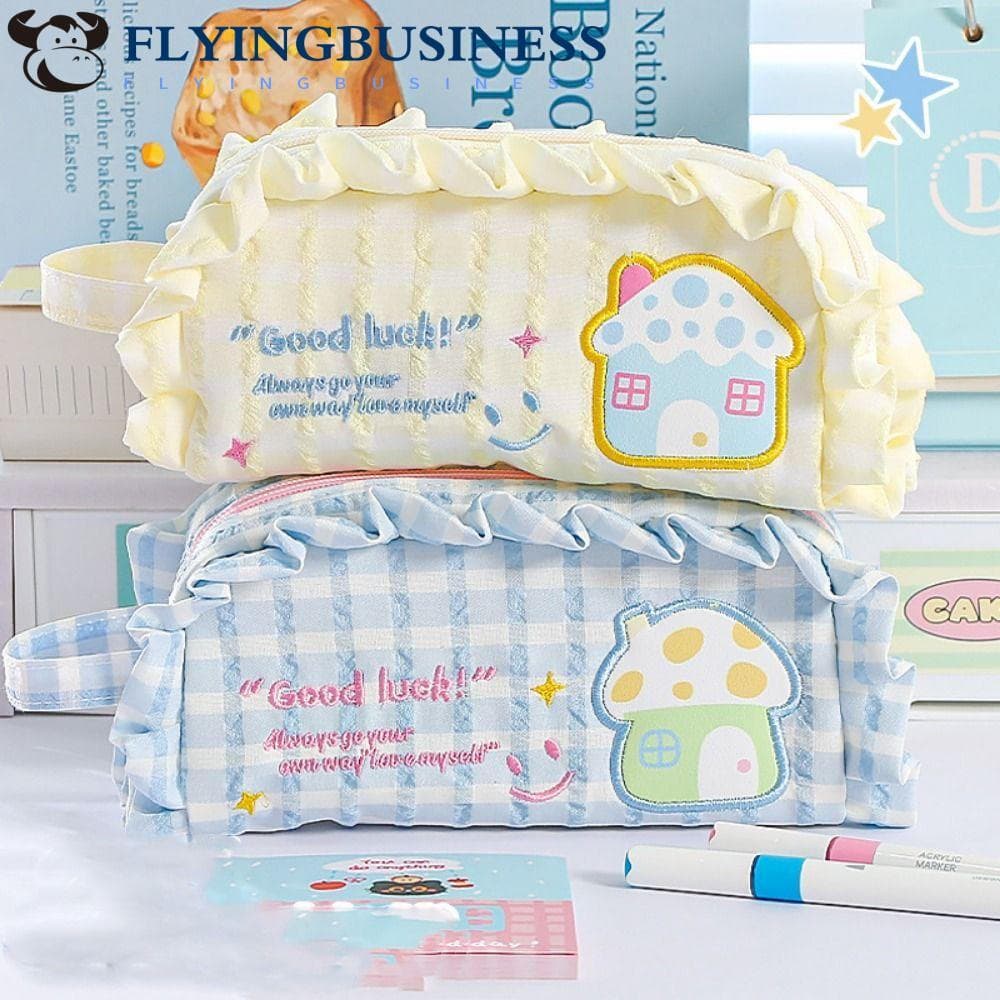 Saco De Armazenamento De Papelaria FLYINGBUSINESS , Lápis De Casa De Dopamina Com Zíper De Flor , Cosméticos