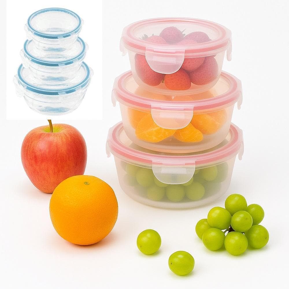 Kit 3 Potes Herméticos para Micro-ondas e Freezer