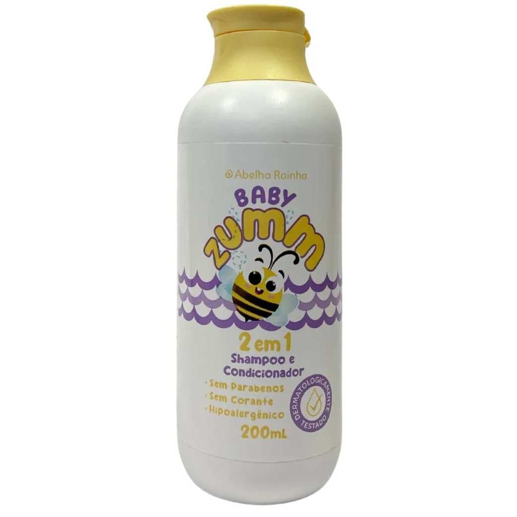 Shampoo e Condicionador 2 em 1 Baby Zumm Abelha Rainha 200ml