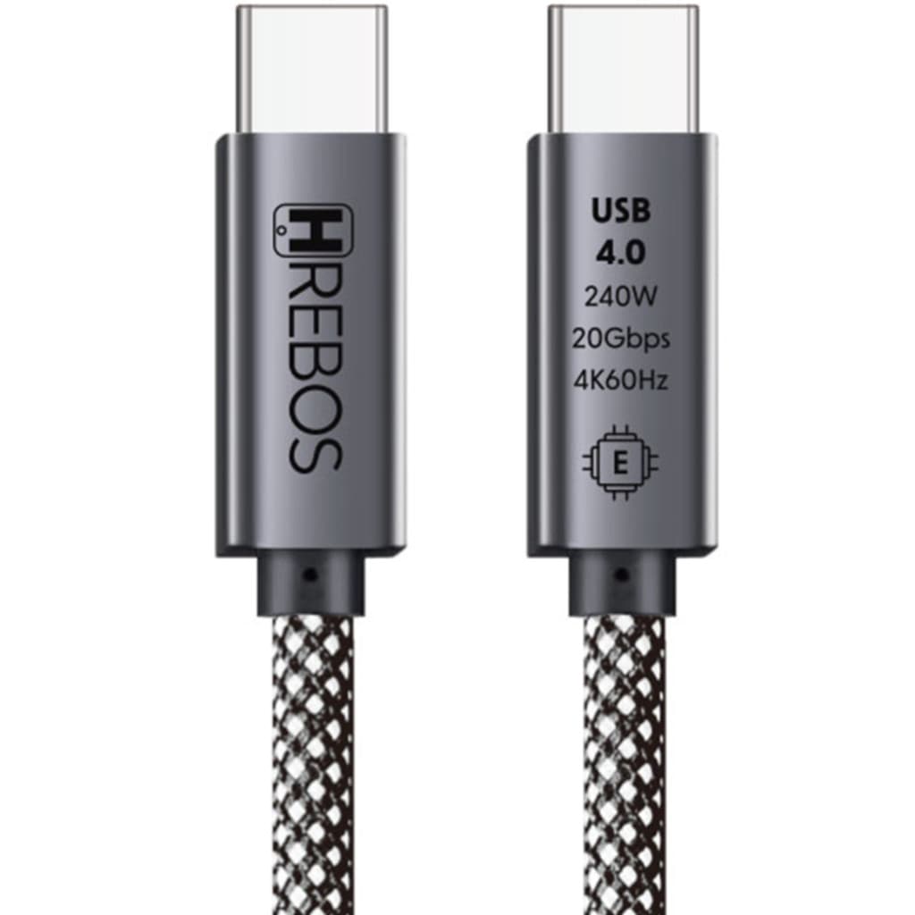 Cabo USB-C para USB-C Turbo 3.1A Cabo Ultimate 240W 2 Metros Hrebos CB375C CB 375C