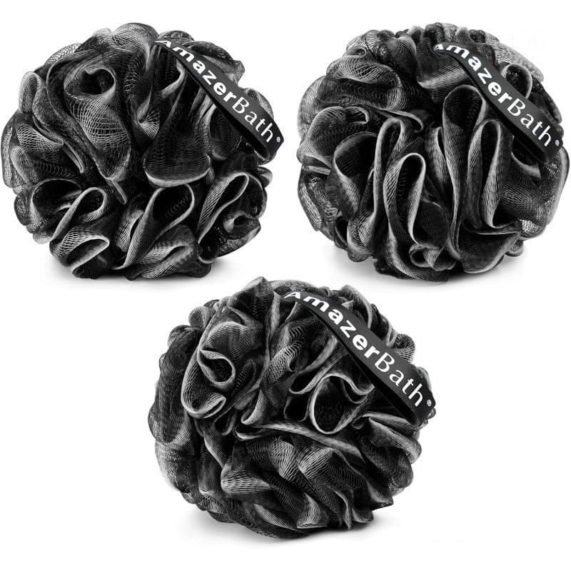 Esponja de banho AmazerBath, esponja de banho para homens e mulheres - Conjunto de 3 esponjas esfoliantes para o corpo,