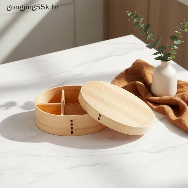 gon Caixa Bento De Madeira À Prova De Vazamento , Estilo Japonês , Recipiente De Almoço Reutilizável De Qualidade Alimen