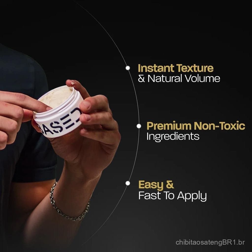 Cera Capilar BASED para Homens, Cera Capilar Premium com Fixação Forte, Acabamento Texturizante e Baixo Brilho, Estiliza