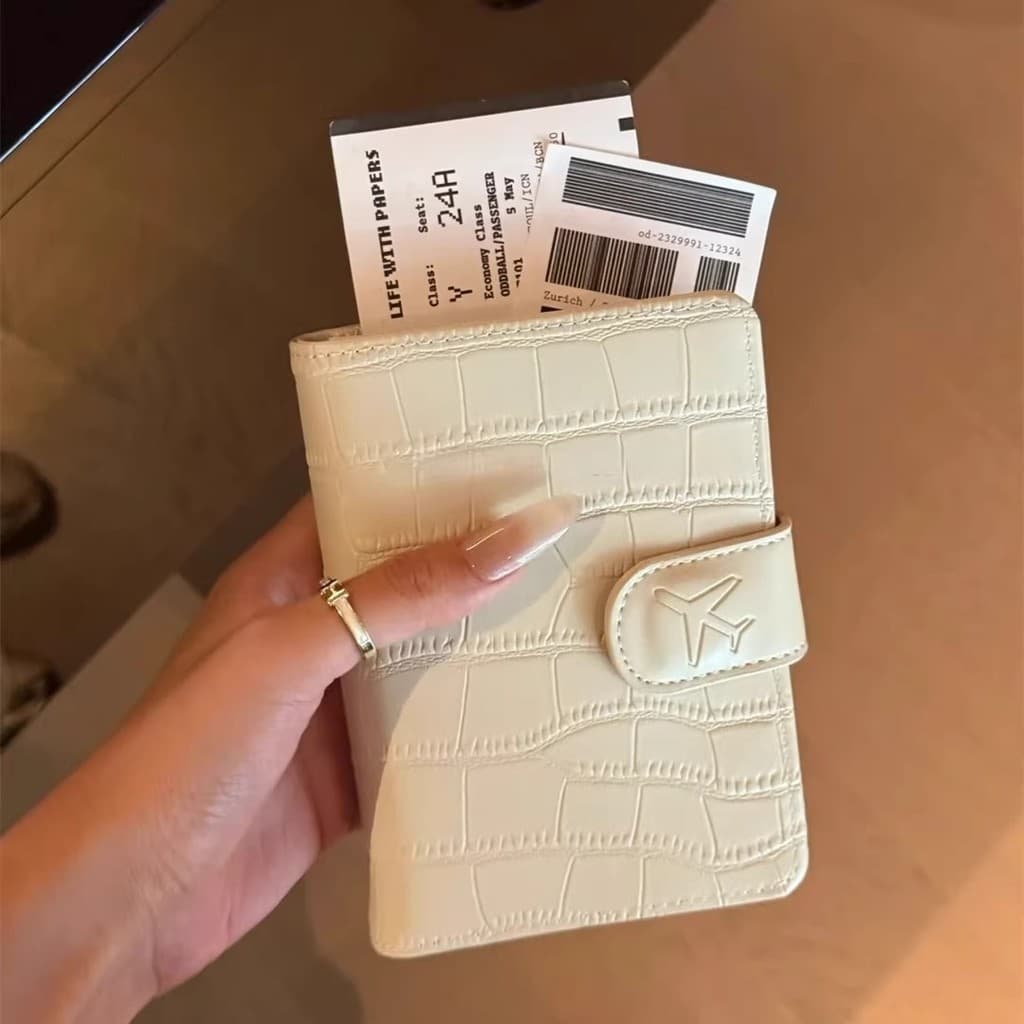 Porta-Passaporte Bolsa Para Cartão De Identificação Multifuncional Clipe Capa Carteira De Couro PU Acessórios De Viagem