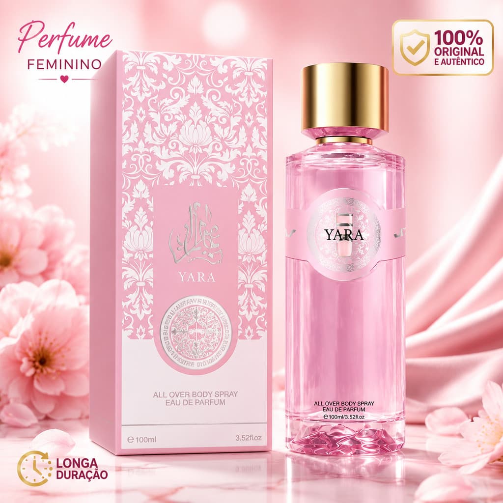 Perfume Feminino JTV YARA 100ml EDP – Aroma Doce, Feminino e Sofisticado Perfume Original