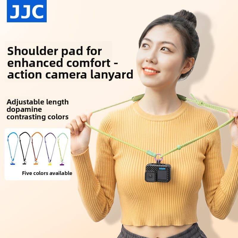 Pronta Entrega |   Correia de Pescoço JJC para Câmeras DJI Osmo Nano, Action 5 Pro e Pocket 3 |   Alça para usar como bo