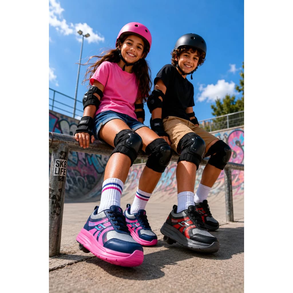 Tênis Rodinha Removível Infantil Menino Menina Confortável Patins Skatenis