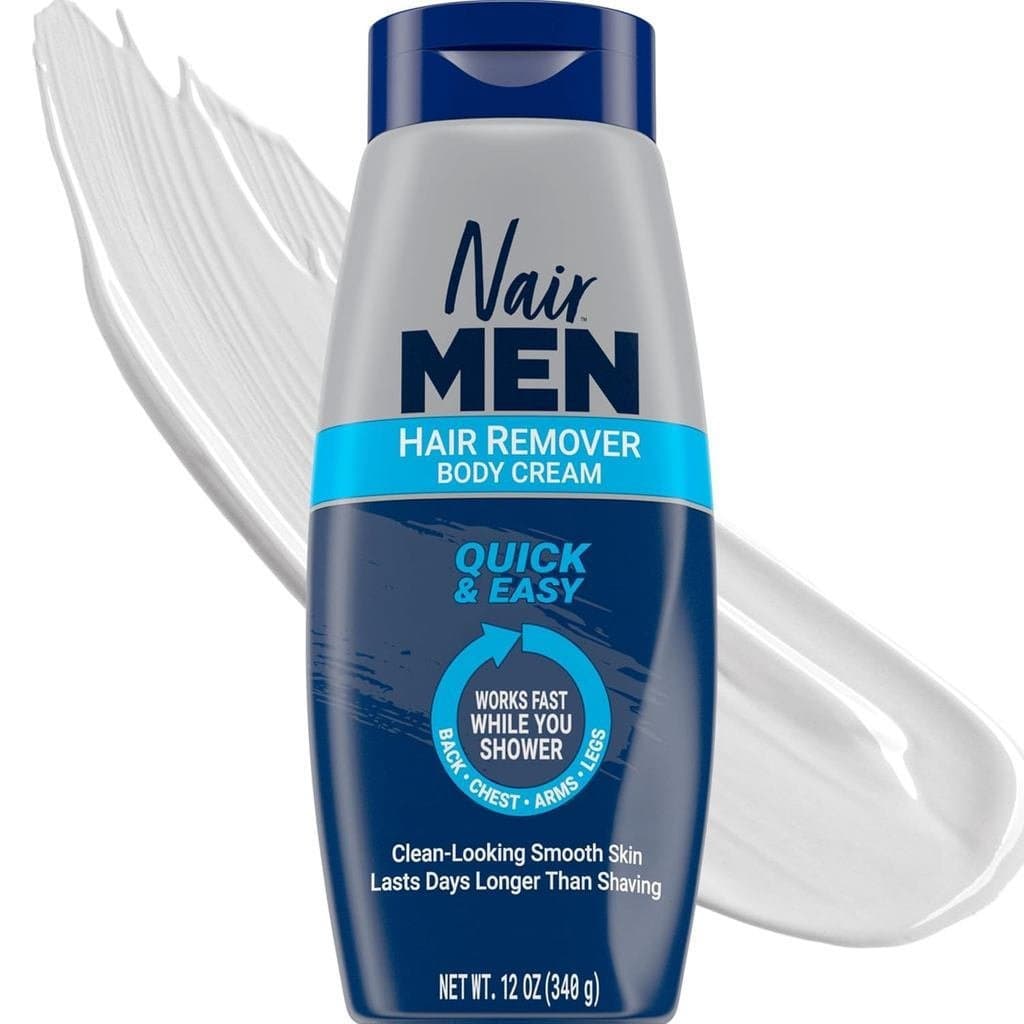 O removedor de pelos corporais masculino NairMen é uma solução rápida e conveniente para a remoção de pelos do corpo.