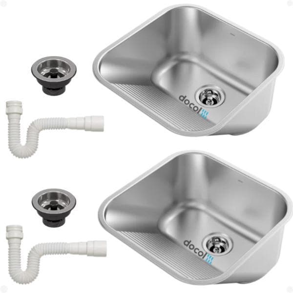 Combo com Dois Tanques Grandes Docol 40x40  23 Litros Acetinado com  Sifão de Brinde