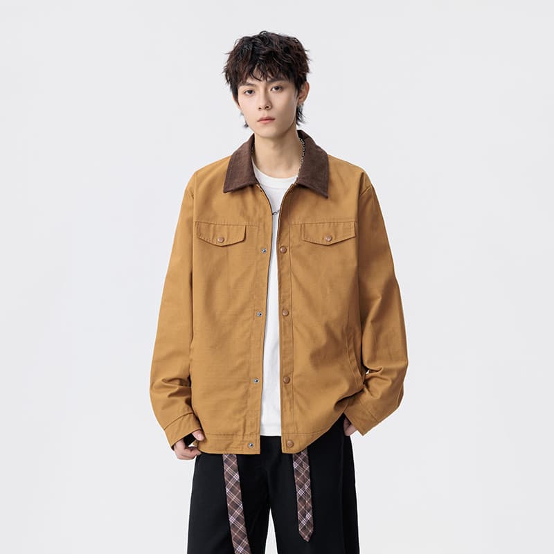 Jaqueta masculina primavera outono luz luxo único contraste cor lapela macacão bonito exterior usar bolso jaqueta superi