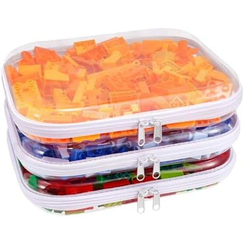 Estojo Rígido Transparente Com Zíper , 3 Bolsas Transparentes Conjunto De Caixa De Plástico Lateral Duro , Caixas Organi