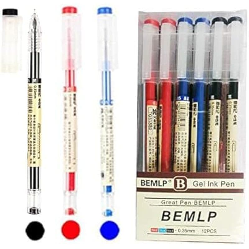 Caneta De Tinta Gel BEMLP Canetas De Ponta Extra Fina Esferográfica Rollerball Líquida Secagem Rápida Premium De 0.35 Mm