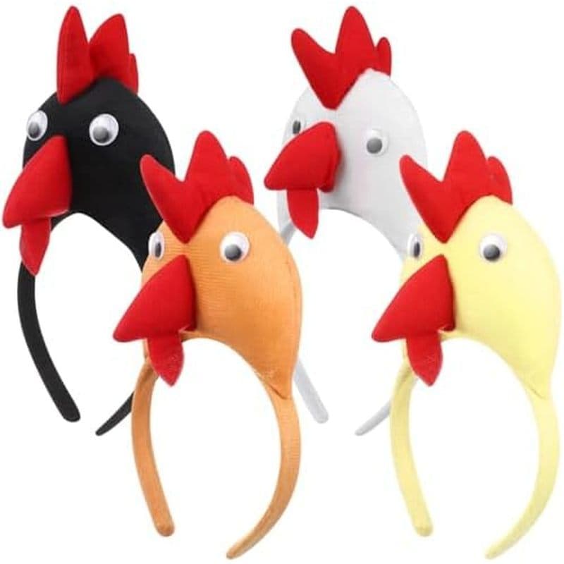 DOITOOL 4 Peças Tiaras De Frango De Pelúcia Galo Bandana Acessórios De Fantasia Páscoa Para Festa De Cosplay , Tema De F