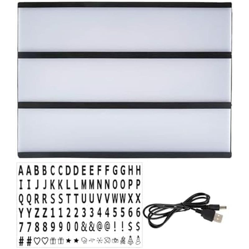 Sinal De Caixa De Luz , Display LED À Prova D'água , Letreiro Mutável De 96 Letras , Mesa De Evento Escolar De Quarto ,
