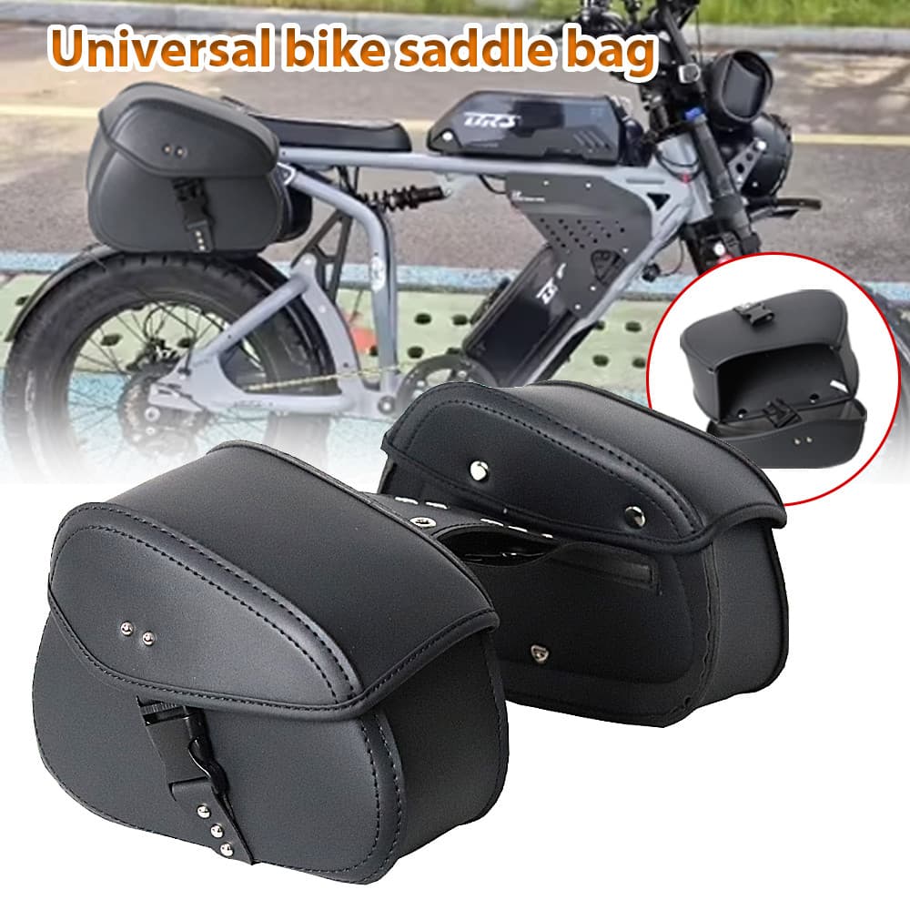 2 Pçs À Prova Dwaterproof Água Universal Saco Lateral Da Motocicleta Sela Par Couro Do Plutônio Sacos De Bagagem
