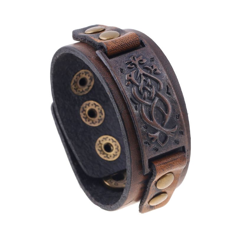 Novo estilo angustiado Vintage pulseira de couro masculino estável pulseira de couro genuíno