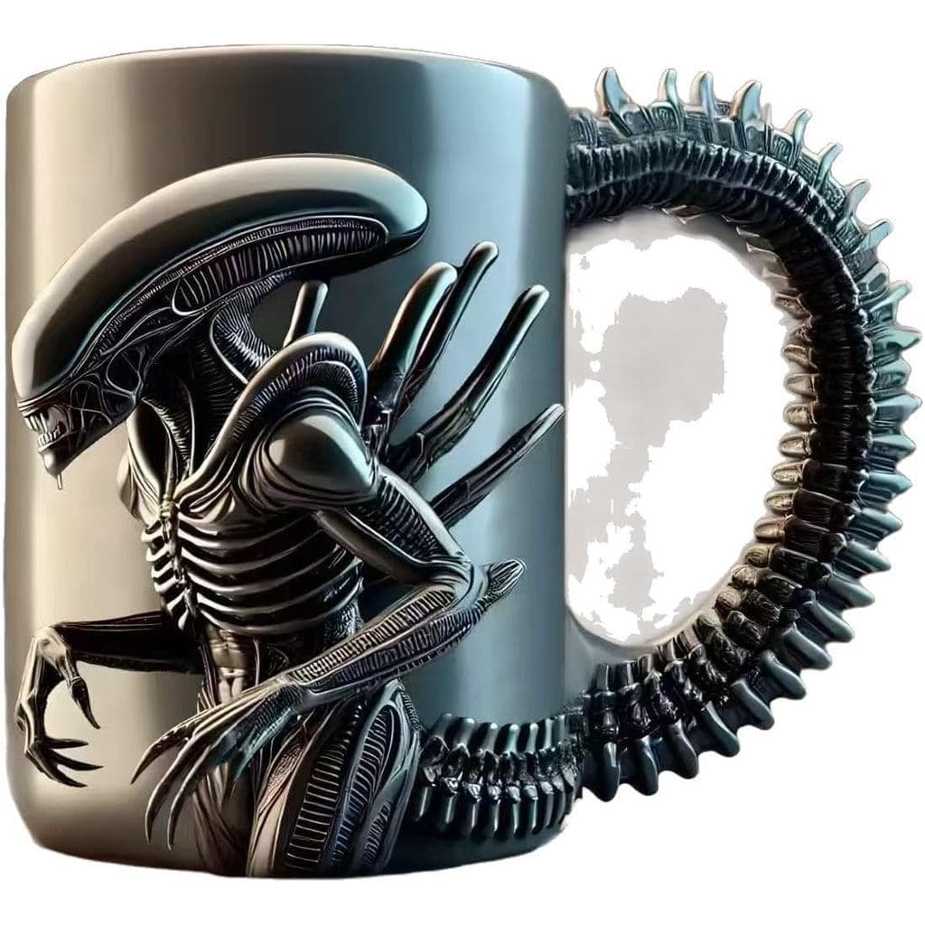 Caneca em Relevo 3D Xenomorph - 15oz - Presente com Tema de Filme de Terror - Caneca de Café