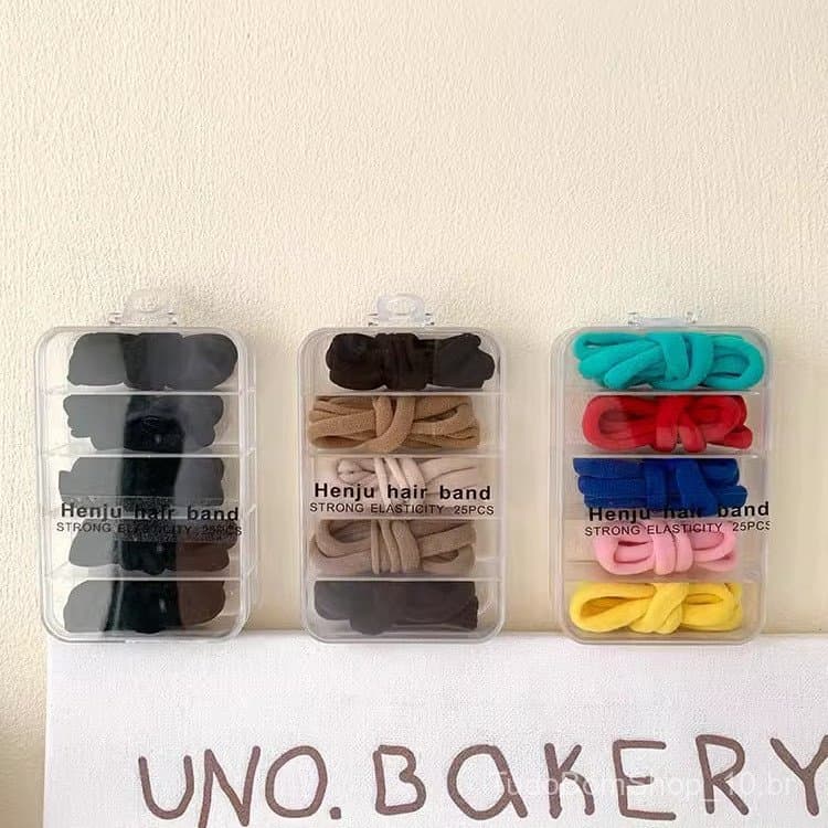 Elásticos de cabelo tricoloridos para meninas, estilo coreano e japonês, elásticos de cabelo coloridos em tons pastel, c