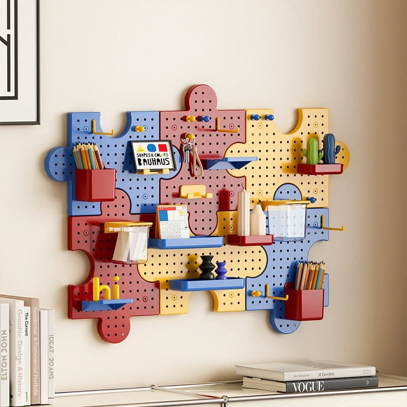Rack de parede para placa de buraco, sem perfuração, dormitório estudantil, estilo quarto, suporte para caneta, rack de