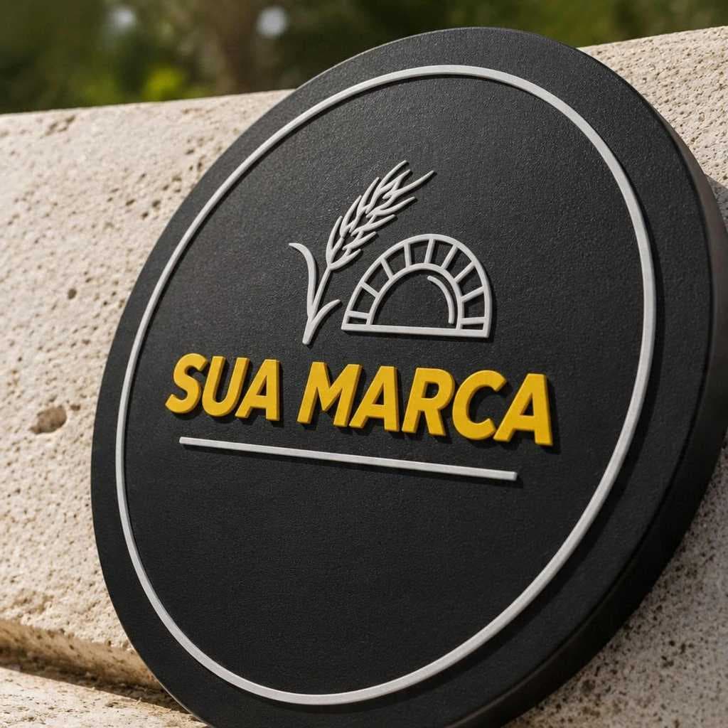 Placa Decorativa Redonda Logo Personalizada Mdf 3mm de espessura Loja Salão