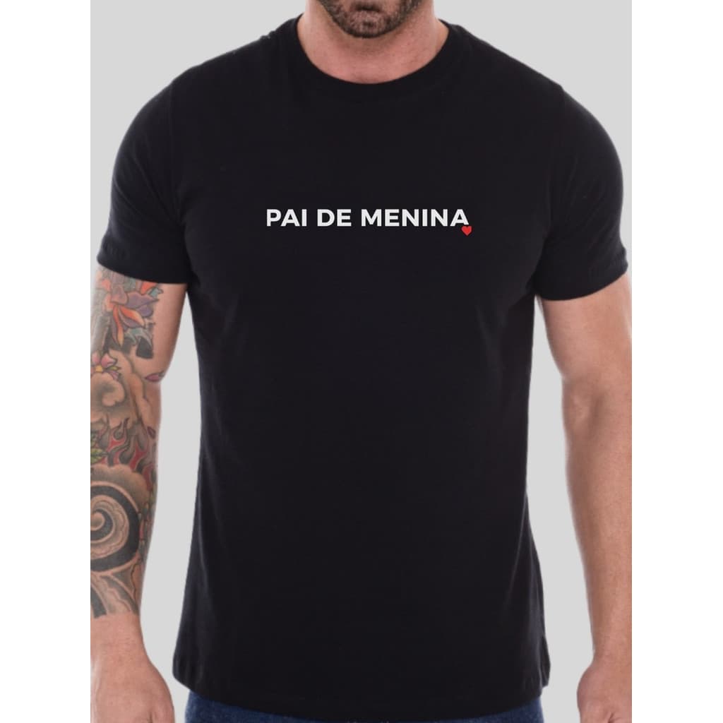 Camiseta Básica Masculina 100% Algodão Presente Dia Dos Pais Pai de Menina