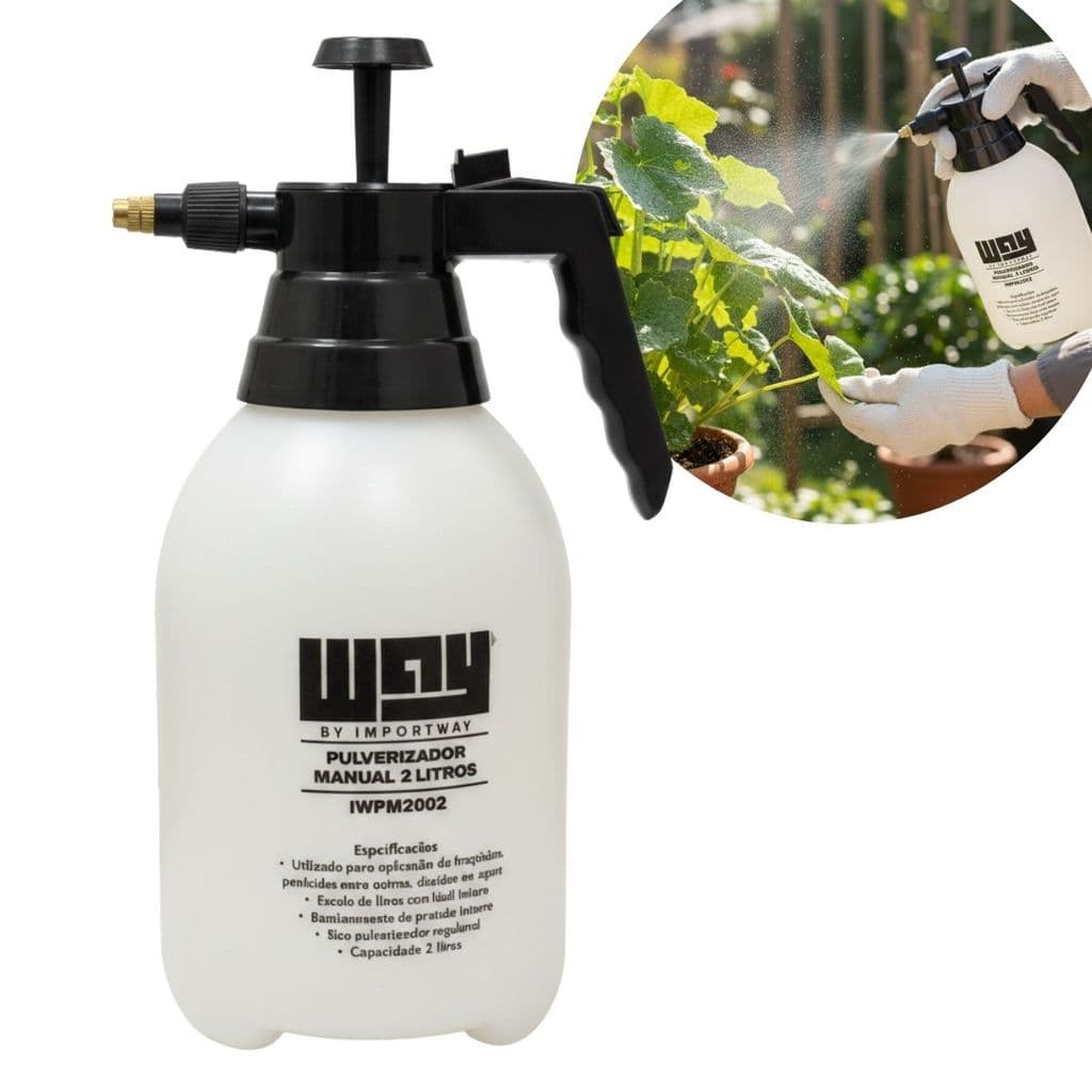 Pulverizador Manual 2 Litros Borrifador com Pressão Bico Ajustável Way Iwpm2002
