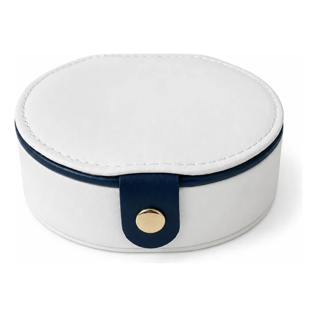 Mini Porta Joias Redondo Espelho Organizador Bijuteria Luxo