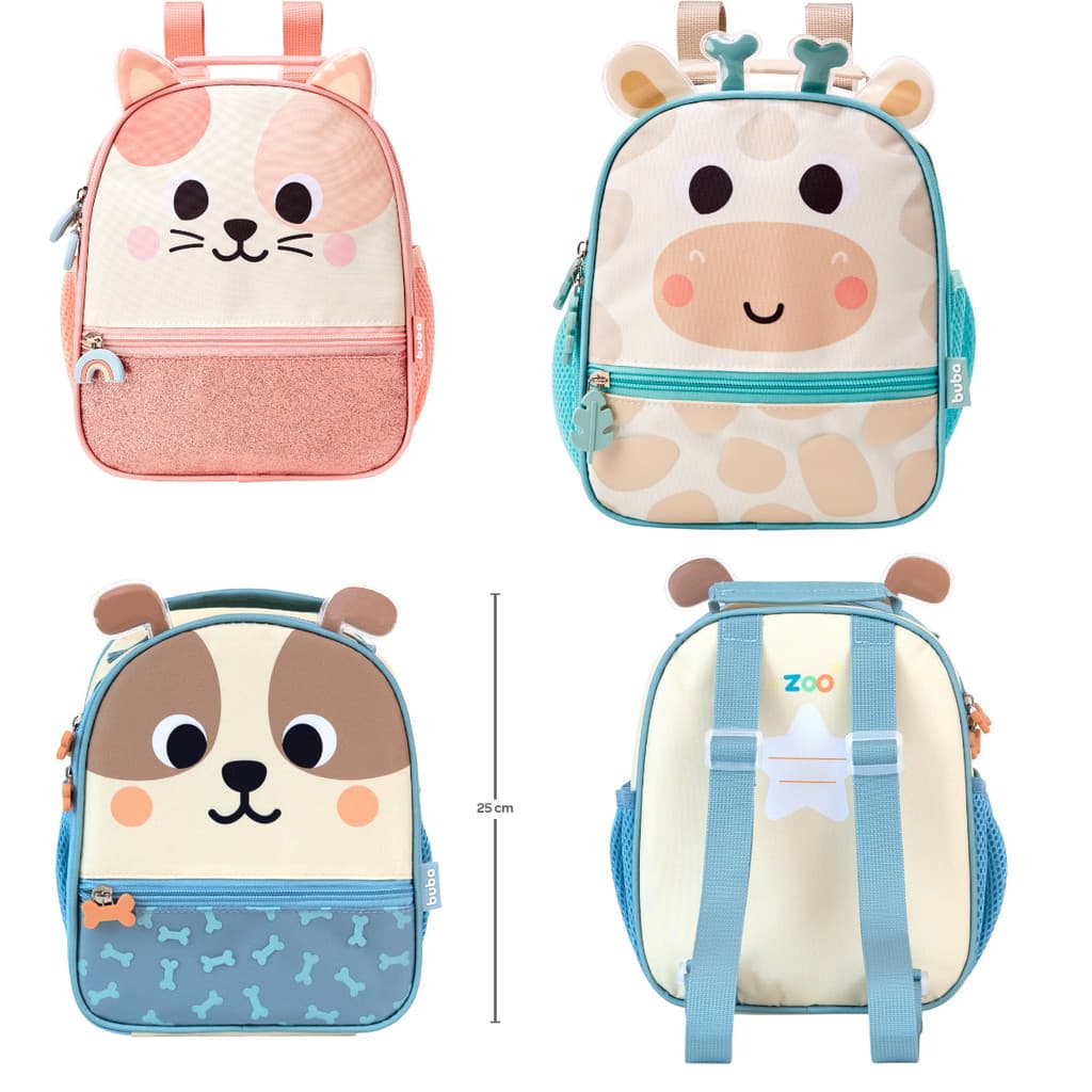 Lancheira Térmica Infantil Buba Zoo para Escola Passeios e Viagens com Alça