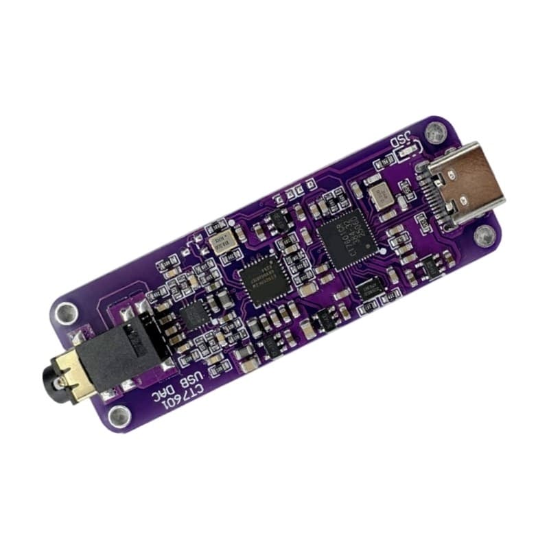 YYS CT7601CR Placa De Fone De Ouvido USB Tipo C Com Porta De 3 5mm ES9018K2M Estrutura Detalhe De Dourada Design De Baix