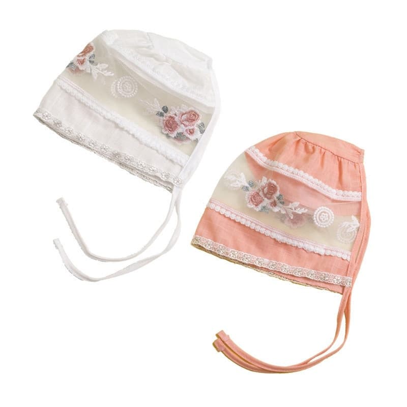 hi Chapéu Infantil De Renda Para Batizado , Boné Doce Meninas , De Sol Respirável