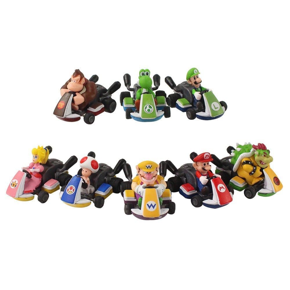 20258 Peças/Conjunto Japão Super Mario Bros Luigi Yoshi Bowser Koopa Wario Toad Peach Donkey Kong Carros de Fricção Jogo