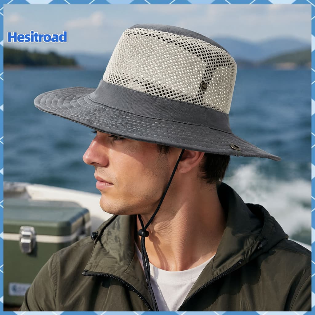 Mesh Sun Hat for Men Women – Uv Protection Wide Brim Bucket Breathable Foldable Summer Outdoor for Hiking Fishing Beac