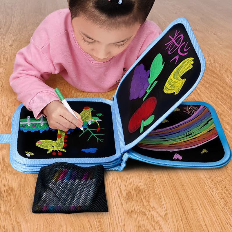 Placa De Doodle Dupla Face Com Superfície Apagável , Almofada De Pintura Portátil Para Crianças , Conjunto De Desenho Em