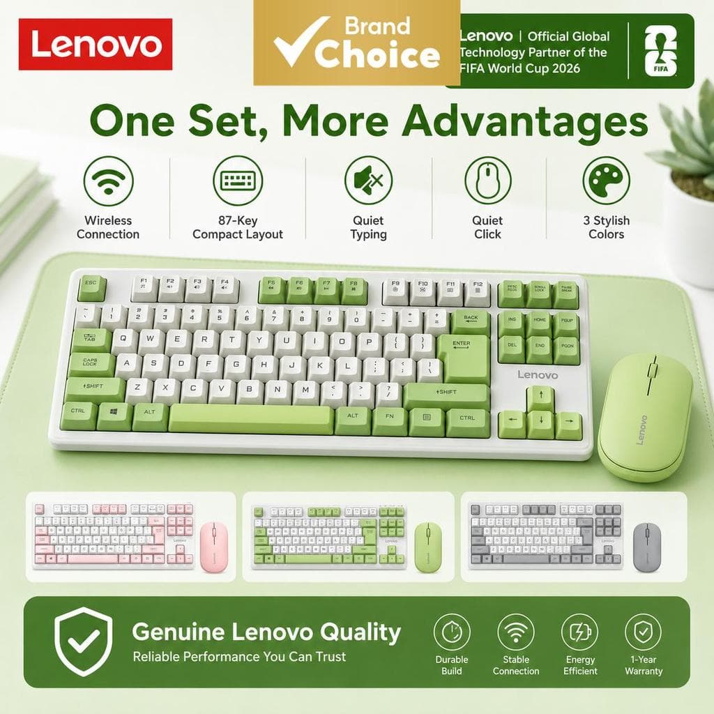 Teclado portátil leve Lenovo X5K Pro 2,4G sem fio silencioso, design elegante e sofisticado para uso em escritórios