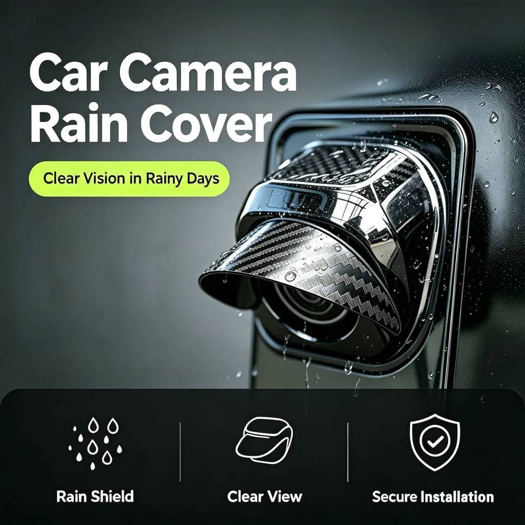 Carro Invertendo Câmera Capa De Chuva Traseira Do Padrão Fibra Carbono Visão Proteção Guarnição Poeira Escudo