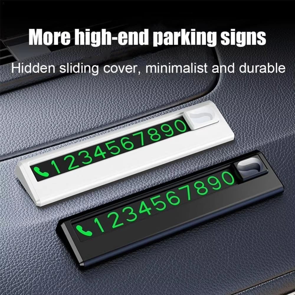 Estilo Do Carro Placa De Cartão De Estacionamento Temporário Número De Telefone Preto/Branco Automático Adesivo De Lumin