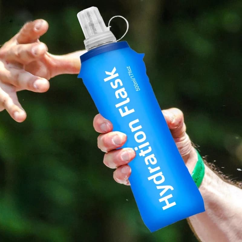Garrafa De Água De silicone Dobrável Macia 500ml-Estilo Esportivo , Adequada Para Corrida , Atividades Ao Ar Livre E Via