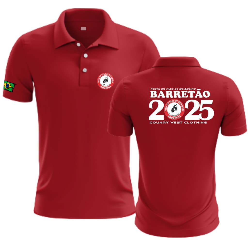 Camisa Polo Barretão 2025 Rodeio Festa do Peão, Polo Country Barreto 2025 Masculina Feminina