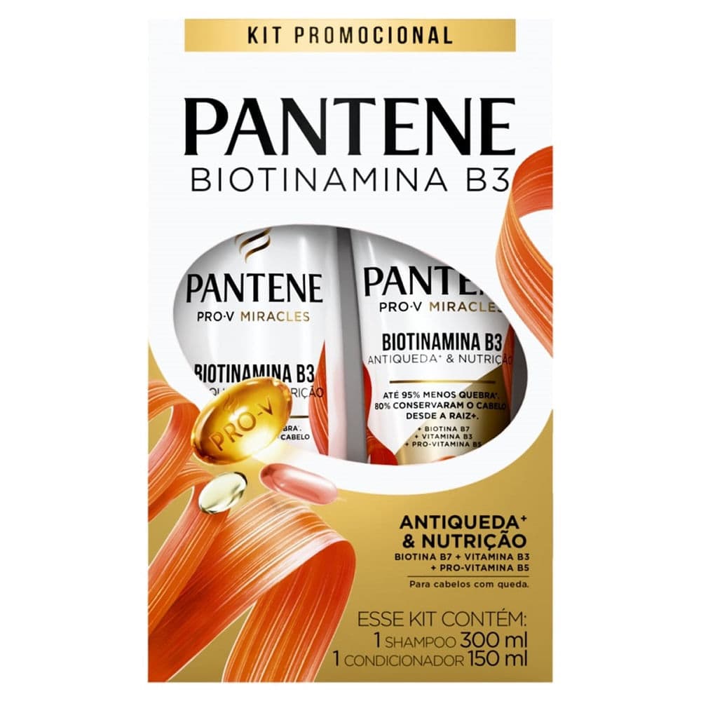 Kit Shampoo Pantene Biotinamina B3 300ml + 150ml